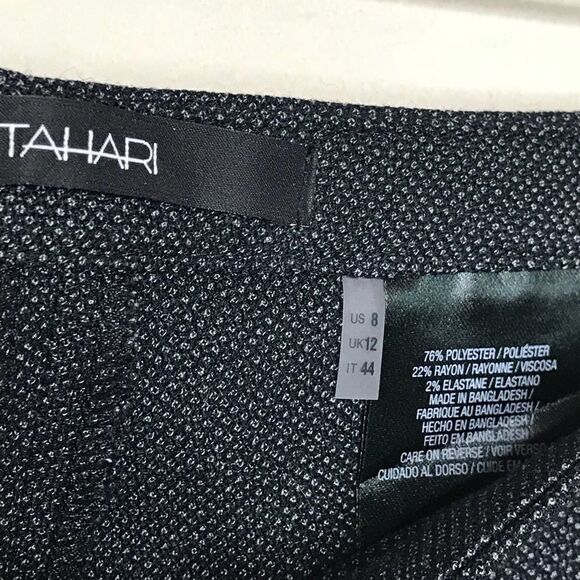 Tahari Sz 8 Black Speckled Trouser Pants - Picture 3 of 5